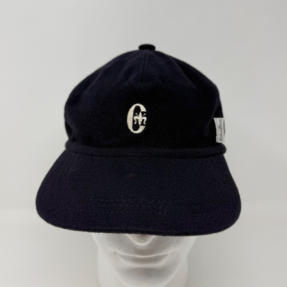 Conte of Florence Navy Blue Wool Blend Adjustable Hat Ear Flaps Made in Italy